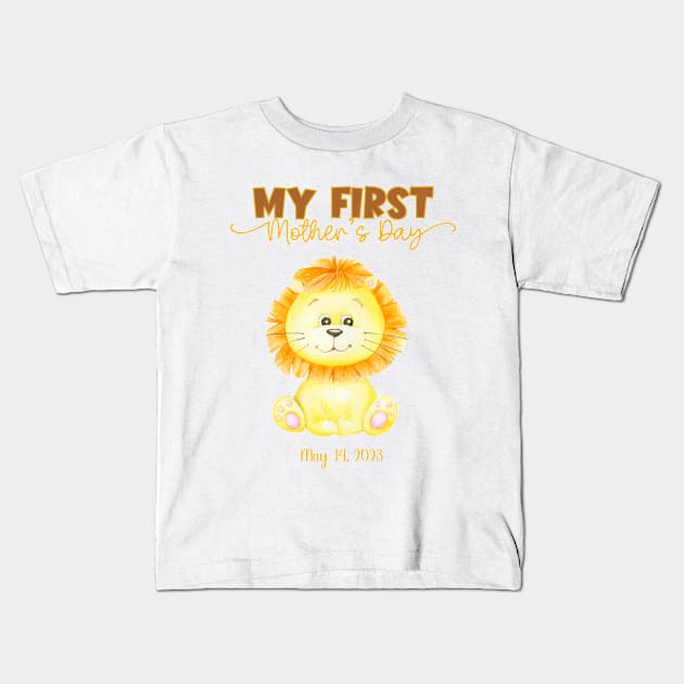 Mother's Day Baby Lion Design Kids T-Shirt by CreoTibi